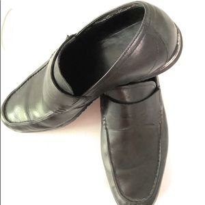 Kenneth Cole Black Leather Slip On Shoes Men Size 9.5
